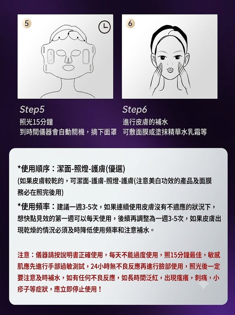 YD美膚面罩儀紅藍光祛煥膚儀淡痘印嫩膚亮白大小排燈家用美容儀