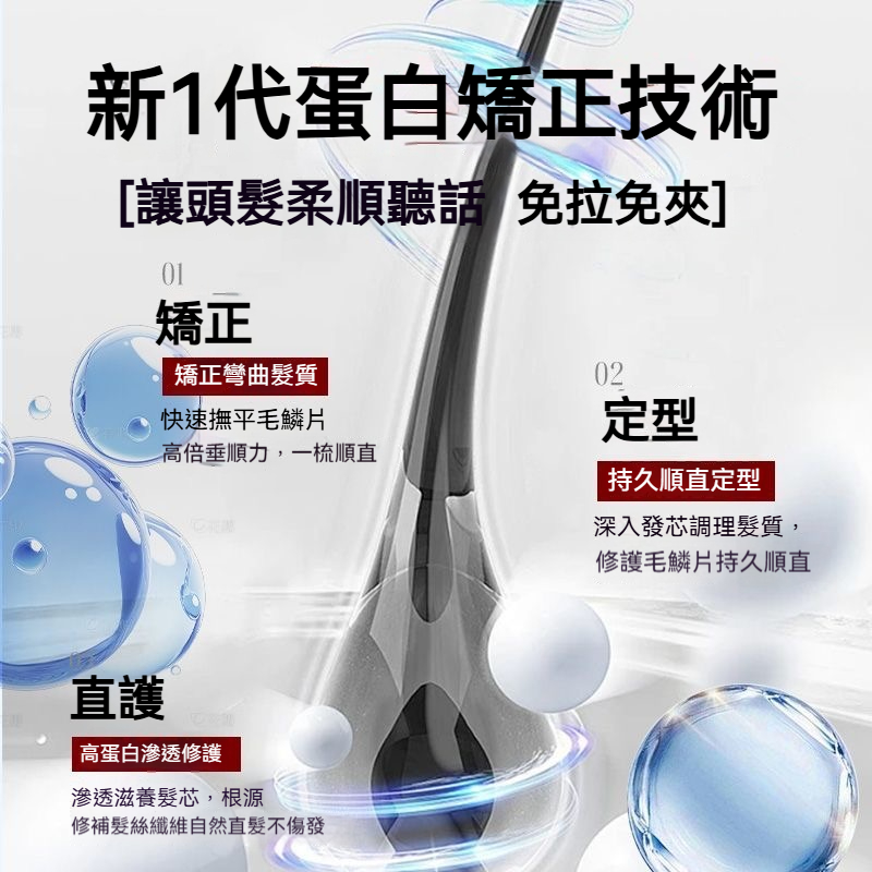 直髮膏 蛋白矯正不傷髪 免拉免夾 家用頭髮直順軟化劑 柔順劑 頭髮改善毛躁修復 無異味 持久定型 一洗直離子燙 沙髪變直