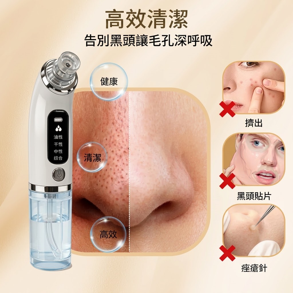 【升級款】小氣泡黑頭儀吸黑頭家用護理清潔強力電動美容儀四擋調节
