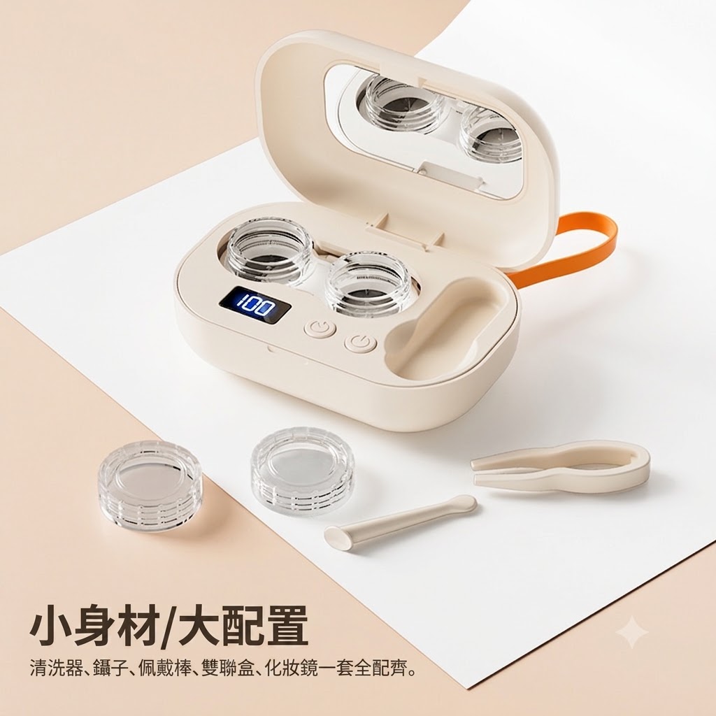 全新高頻聲波全自動隱形眼鏡清洗器 美瞳清洗盒 電動便攜沖洗神器 角膜塑形聲波清潔機超沖洗儀器