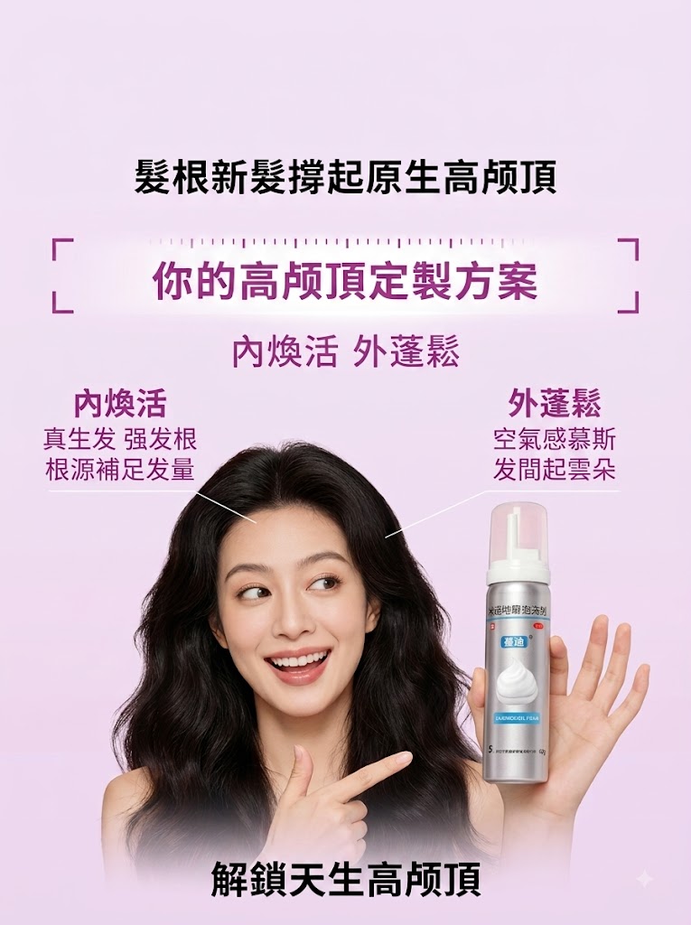 蔓迪第二代米諾地爾泡沫劑女士髪縫髮際線清爽生髮快速舒適非液