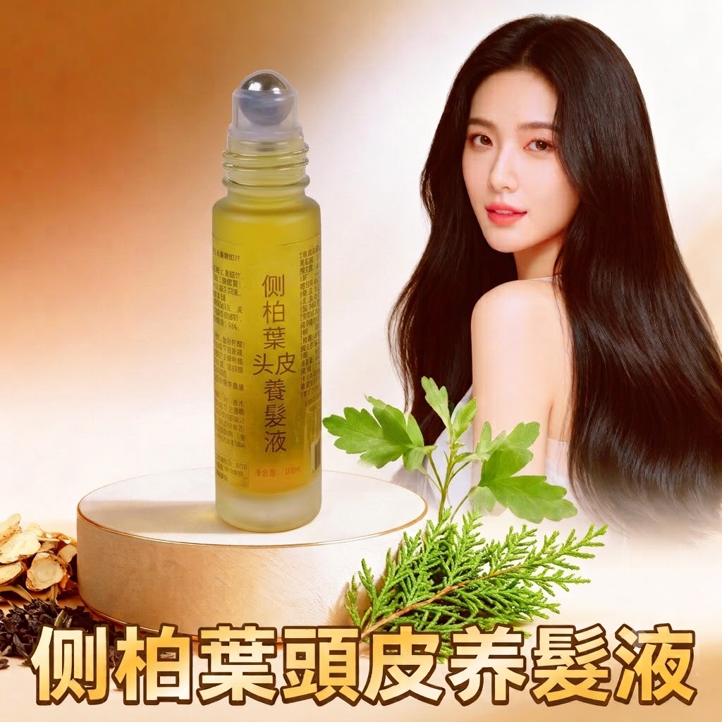 滾珠按摩側柏葉育髮液防脫生髮液頭皮養髮增髮固髮生長
