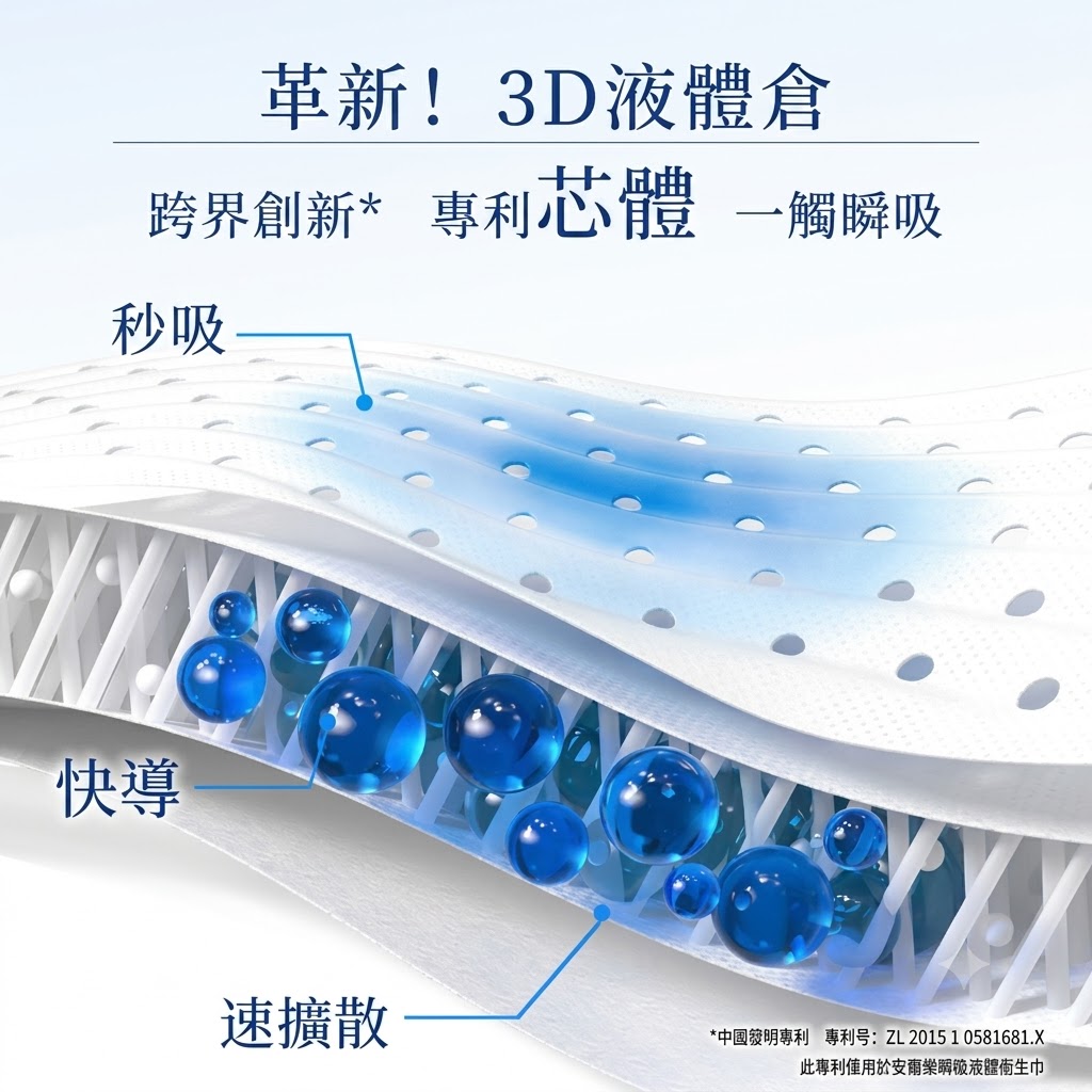 【官方正品】液體衞生棉 安爾樂瞬吸液體衞生巾 極薄三維防漏 245日用10片