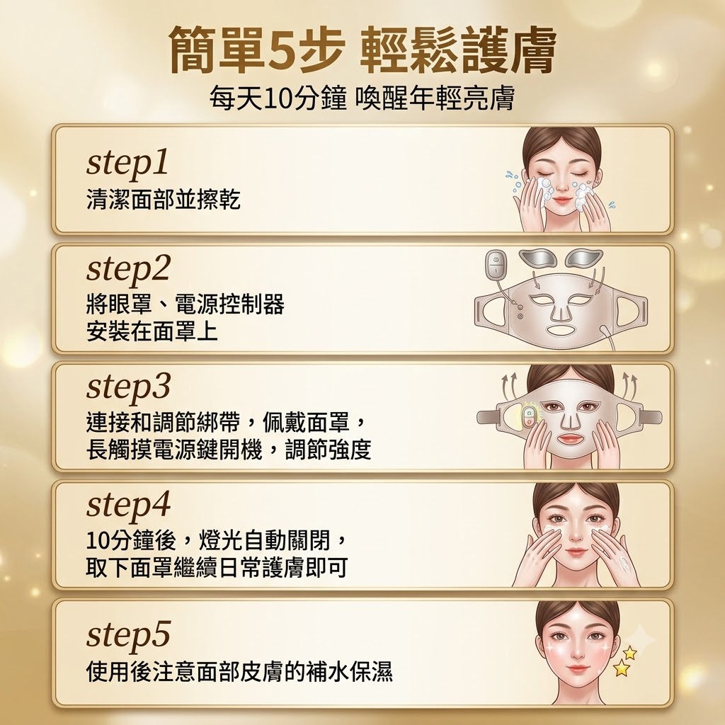光子嫩膚儀led紅藍光祛痘面罩美容儀家用臉部美白麪膜儀器大排燈