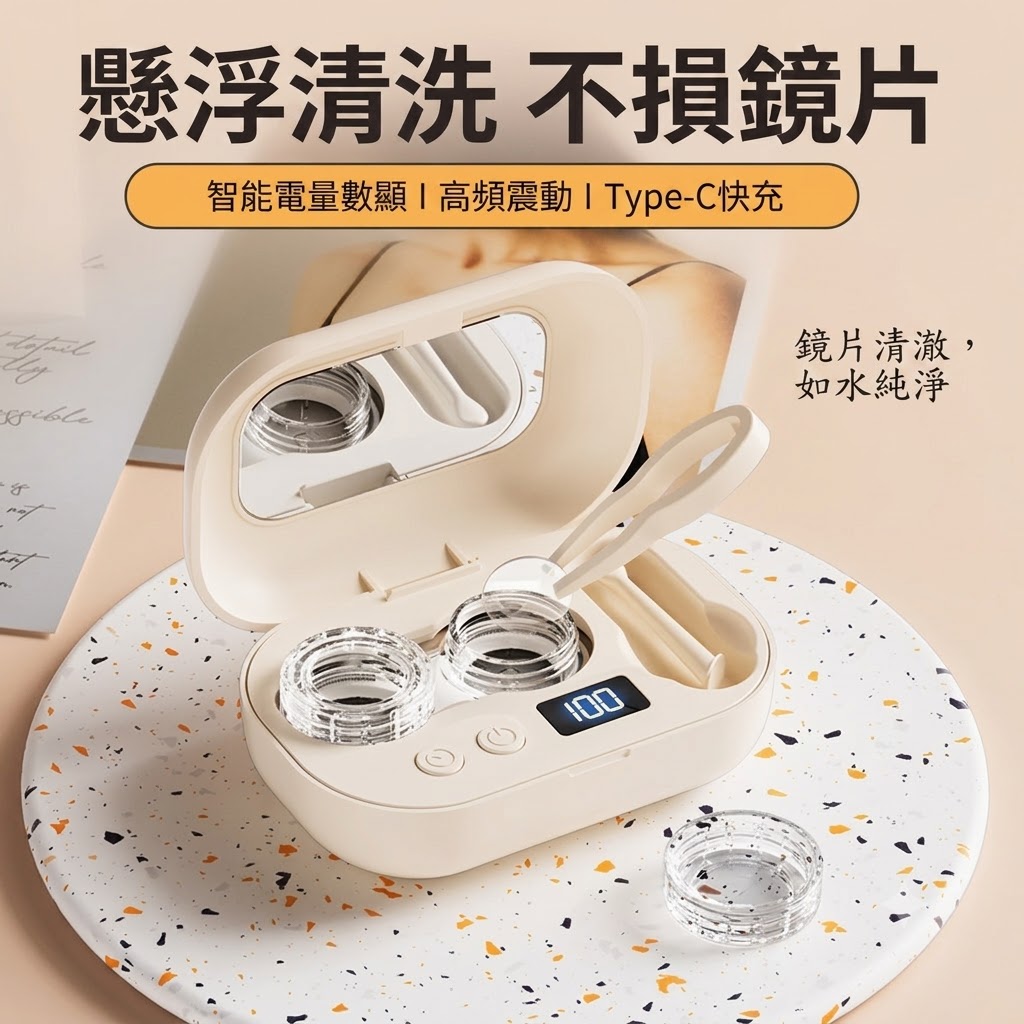 全新高頻聲波全自動隱形眼鏡清洗器 美瞳清洗盒 電動便攜沖洗神器 角膜塑形聲波清潔機超沖洗儀器