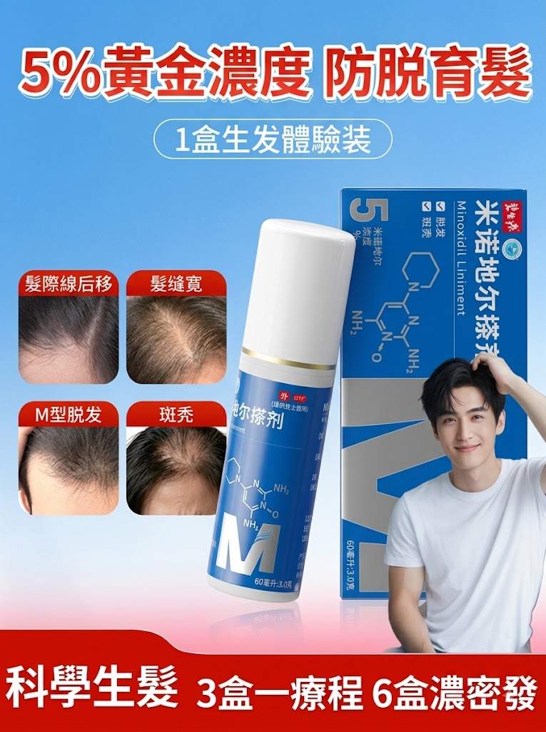 碧生源米諾地爾酊男用防脫髮生髮液密發育發溶液生髮水正品旗艦店