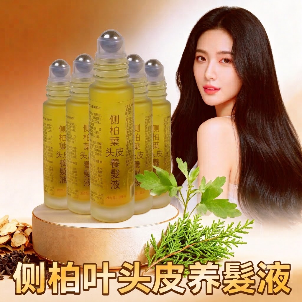 滾珠按摩側柏葉育髮液防脫生髮液頭皮養髮增髮固髮生長