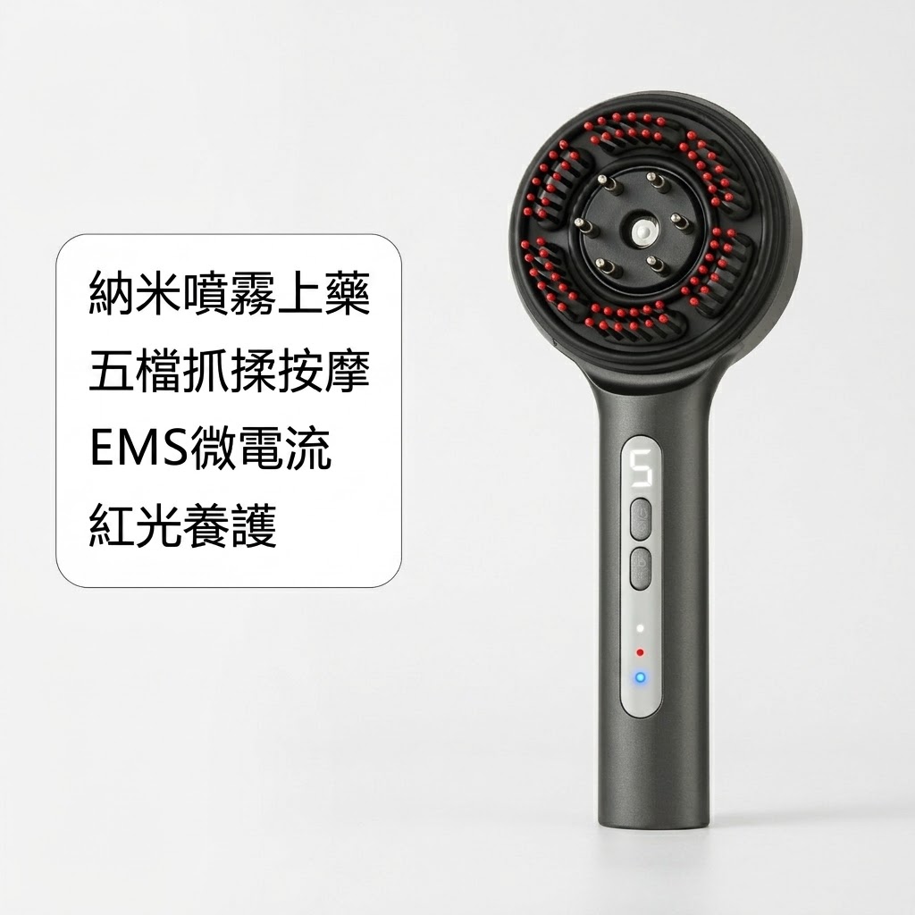 紅光生髮梳 頭皮按摩器 紅光生髮帽增髪育髪按摩梳電動健髮梳生髮儀