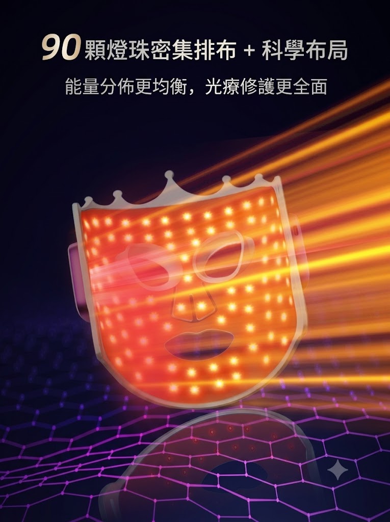 YD美膚面罩儀紅藍光祛煥膚儀淡痘印嫩膚亮白大小排燈家用美容儀