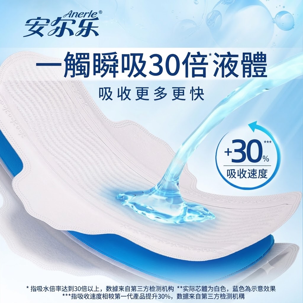 【官方正品】液體衞生棉 安爾樂瞬吸液體衞生巾 極薄三維防漏 245日用10片