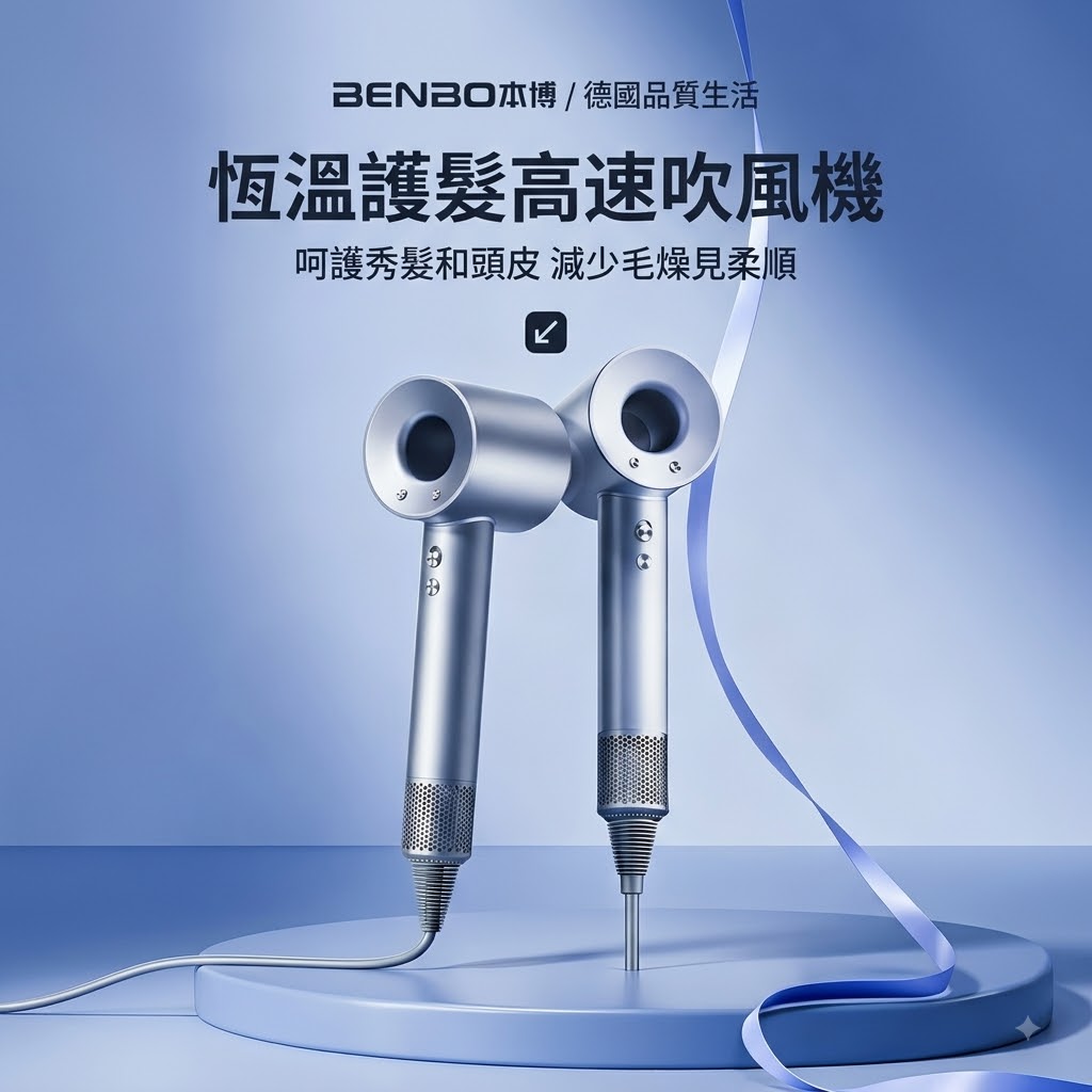 德國本博吹風機負離子護髮靜音速幹家用2026新款電吹風七夕禮物