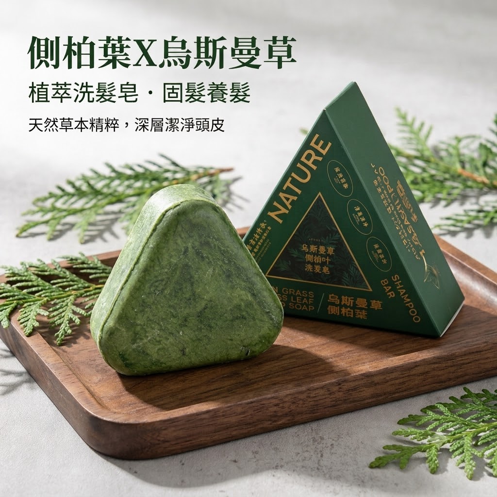 新疆側柏葉烏斯曼草手工洗髮皂 養髮護髮 去屑控油蓬鬆 強韌髮根 平衡頭皮油脂皁