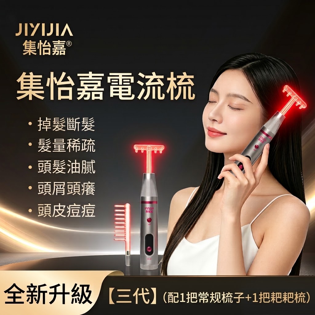 集怡嘉電流梳健發儀臭氧梳紅光梳高頻微電流梳按摩梳