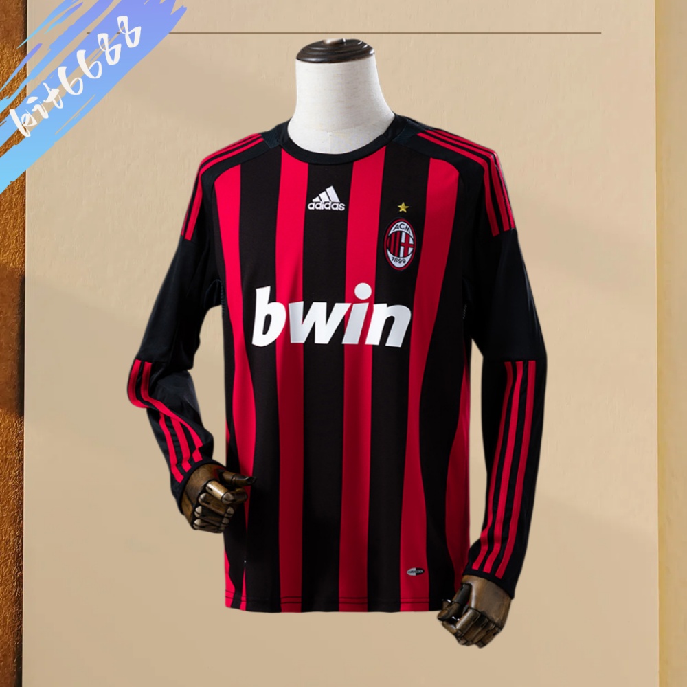 2008/2009 AC Milan home Retro Long Sleeve Football Shirt