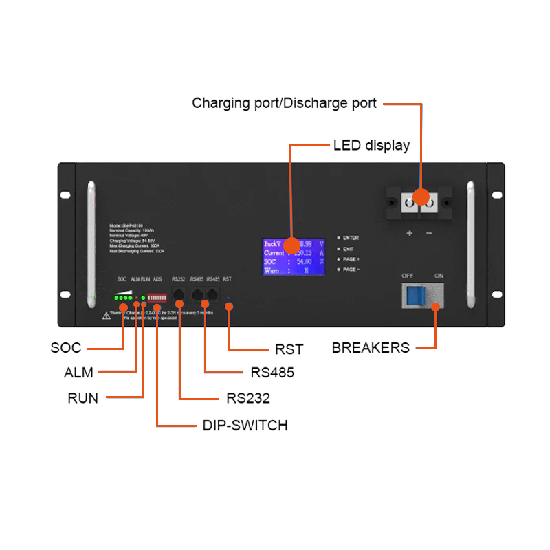 Rack mounted battery 51.2v 100ah