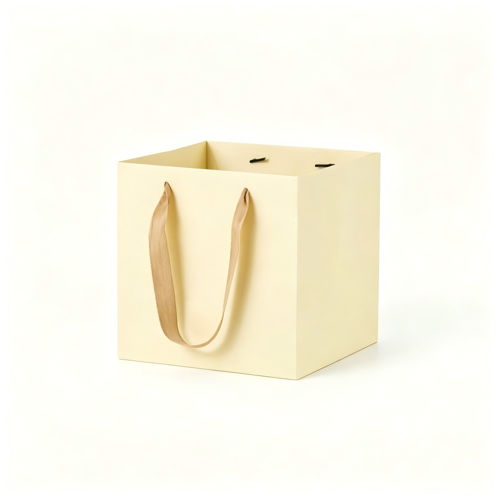 In-stock square kraft paper bags, thickened flower tote bags, baking gift packaging bags, Christmas gift bags with a high-end feel
