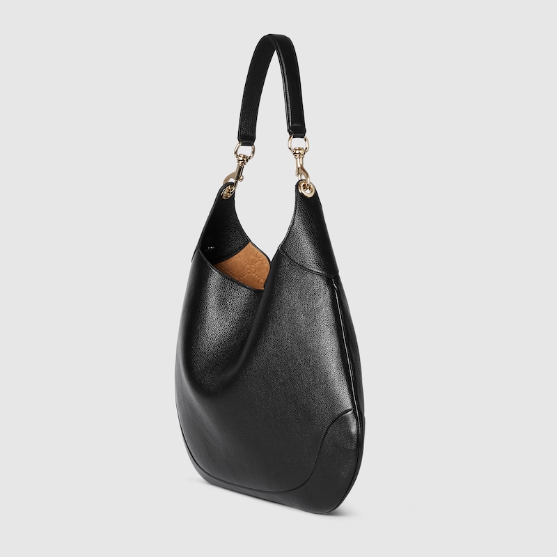 Gucci B large shoulder bag Black soft grainy leather