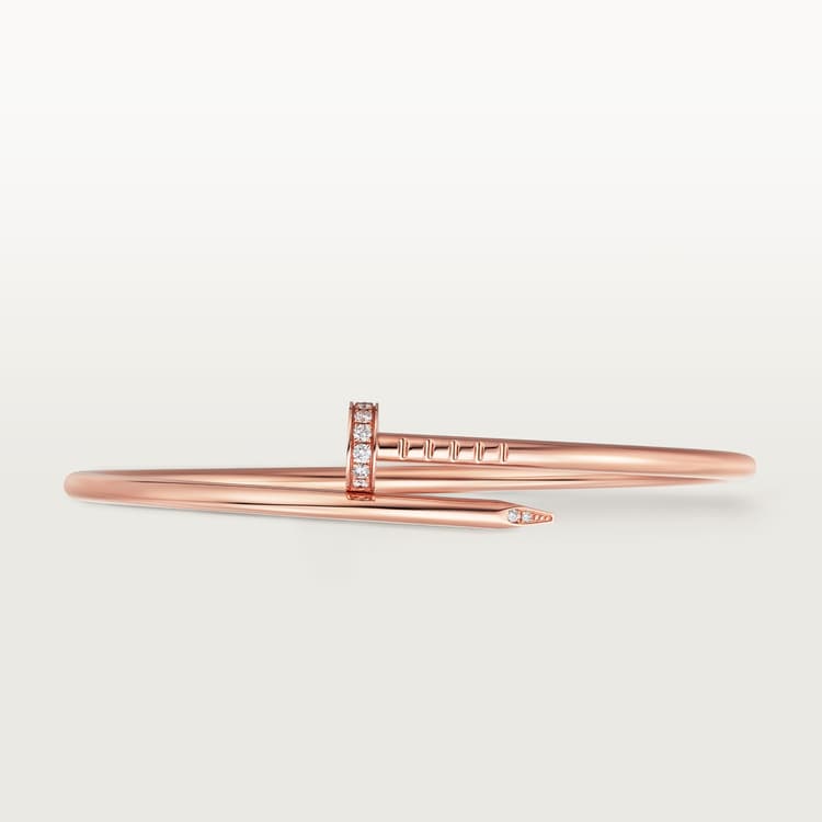 Juste un Clou bracelet, small model, diamonds Rose gold 2.5 mm