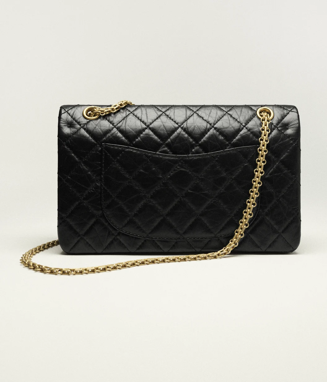 Large 2.55 Handbag Aged Calfskin & Gold-Tone Metal Black