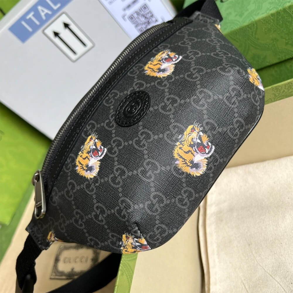 GG belt bag with tiger print