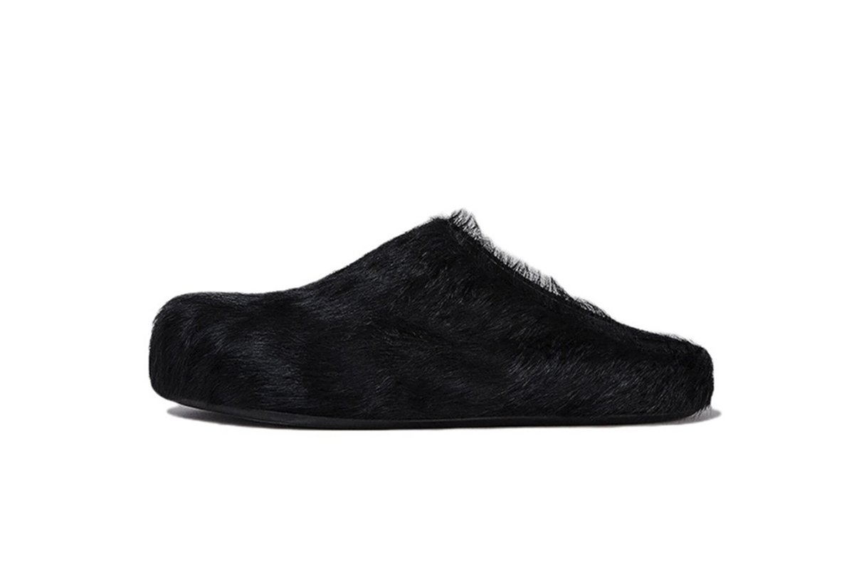 Marni Long hair Calfskin Fussbett Sabot Black SBMR000600P412200N99
