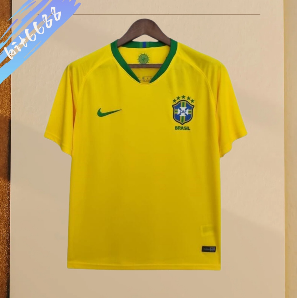 2018 Brazil Home Retro Football Shirt