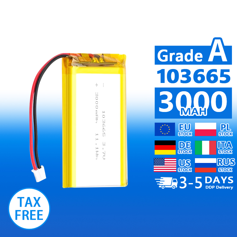 Pouch Lithium Ion Batteries 103665 3.7v3000mAh