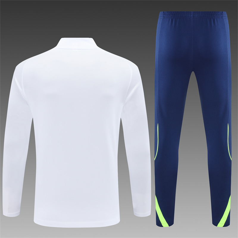 25/26 Real Madrid white Half Zip Training Kit (Adult Kids Kit)