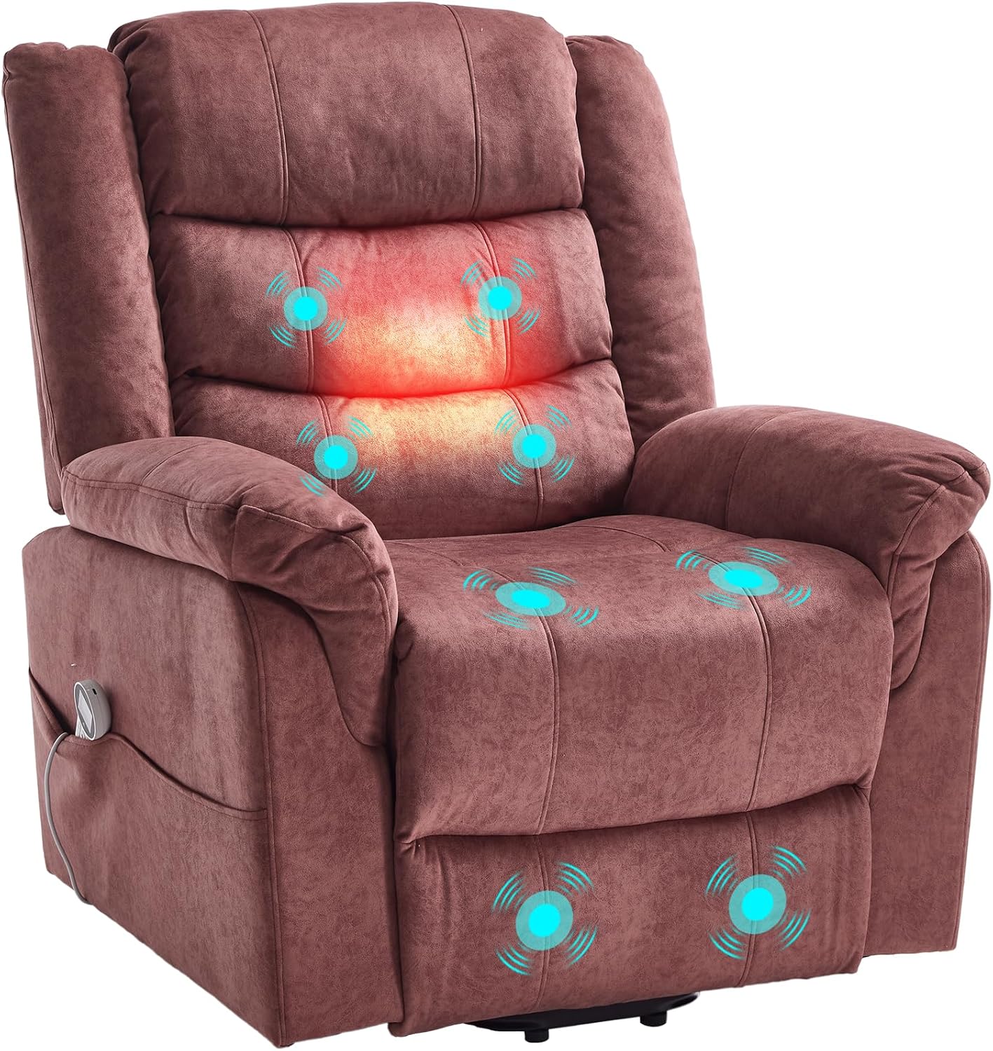 Electric TV chair with standing assistance. massage chair with heating function. adjustable remote control with lying function. sleep function and foot. weighing 220 kilograms. grey suede