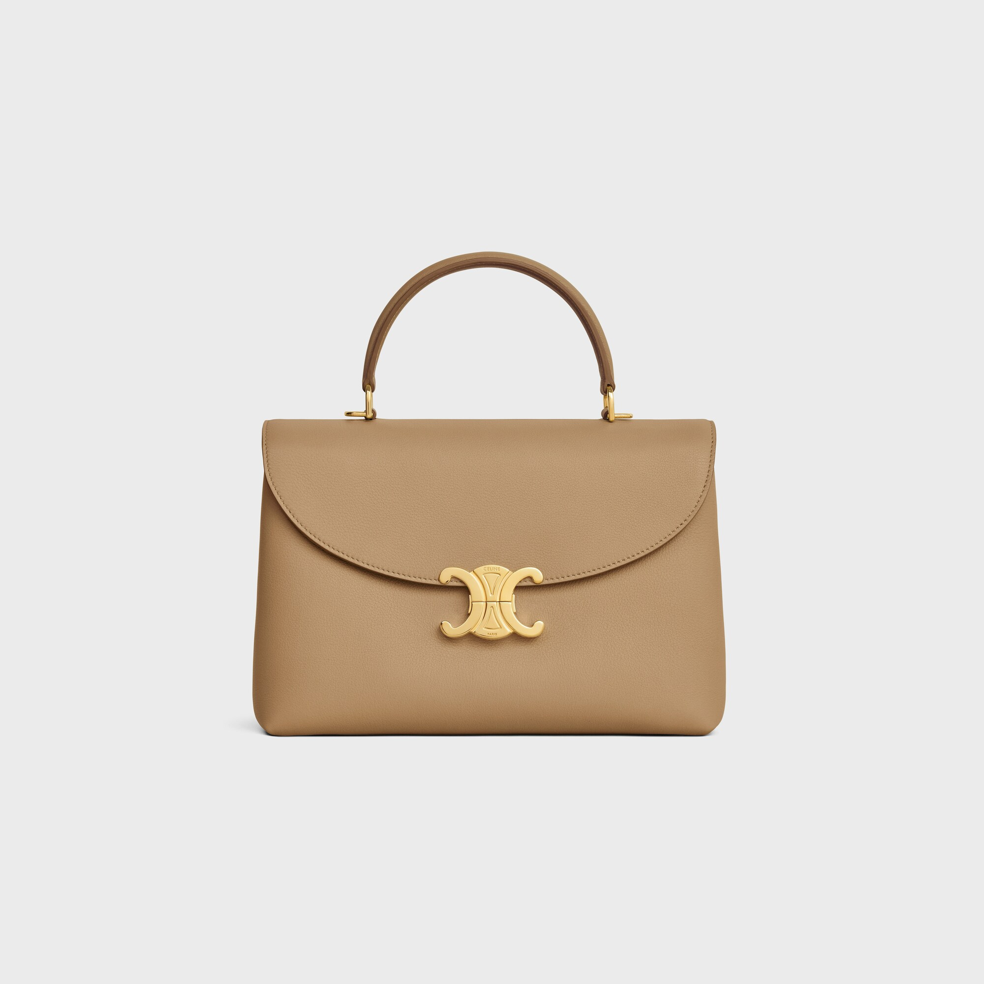 MEDIUM NINO BAG IN SUPPLE GRAINED CALFSKIN Smoked Brown