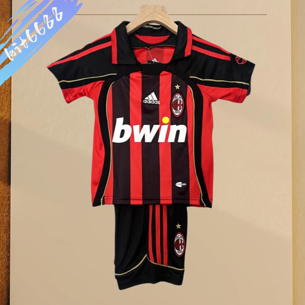 2006/2007 AC Milan Home Retro Football Jersey (Kids Kit)