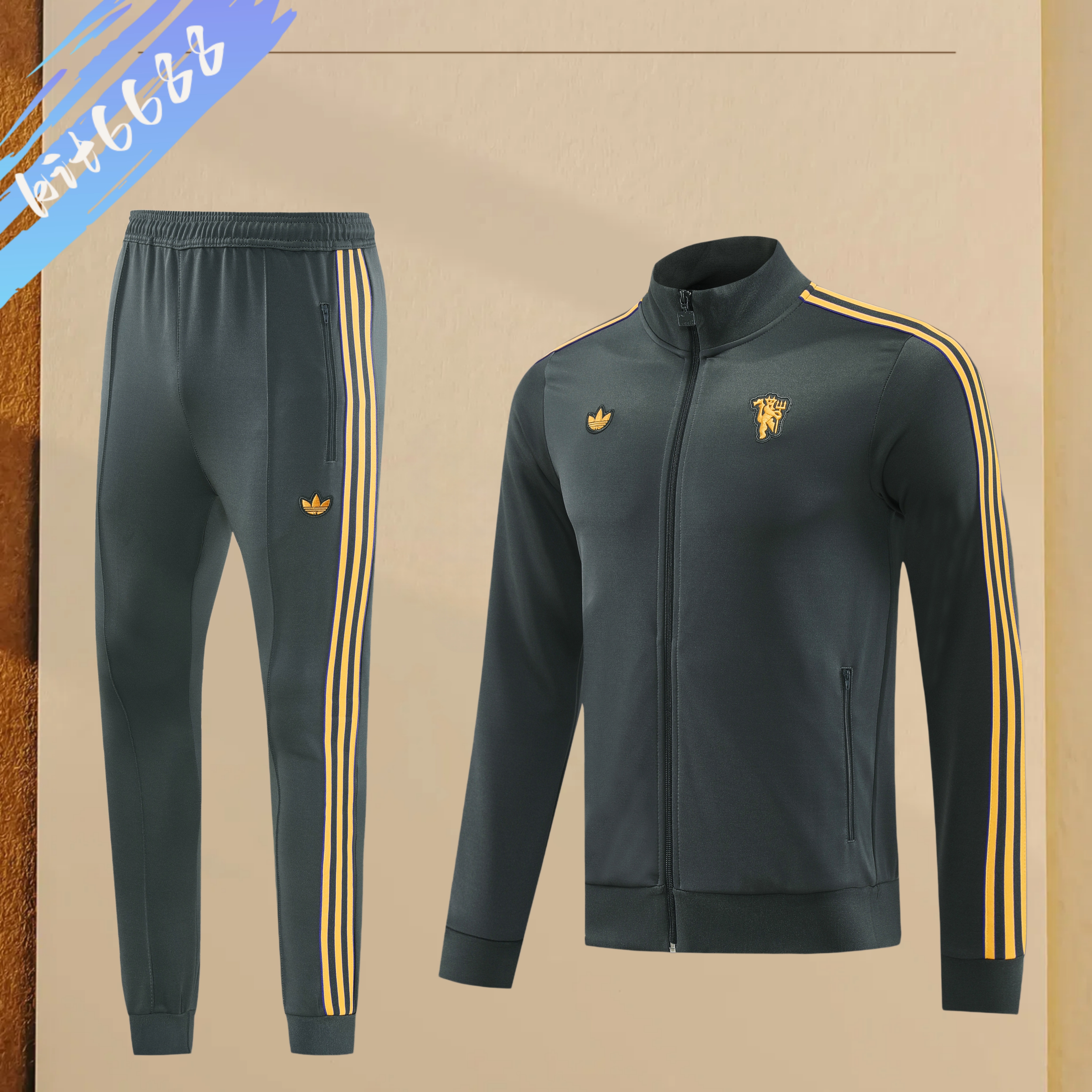 25/26 Manchester United Full Zipper Training Suit (Adult Set)