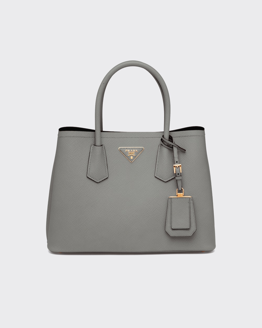 Medium Prada Double Saffiano leather bag Slate/Black