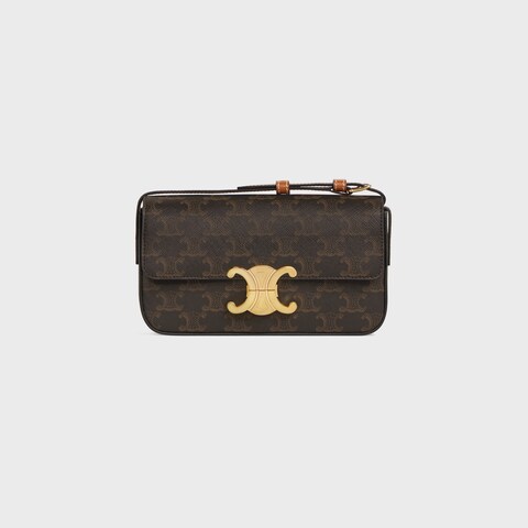 SHOULDER BAG CLAUDE IN Triomphe canvas and calfskin TAN
