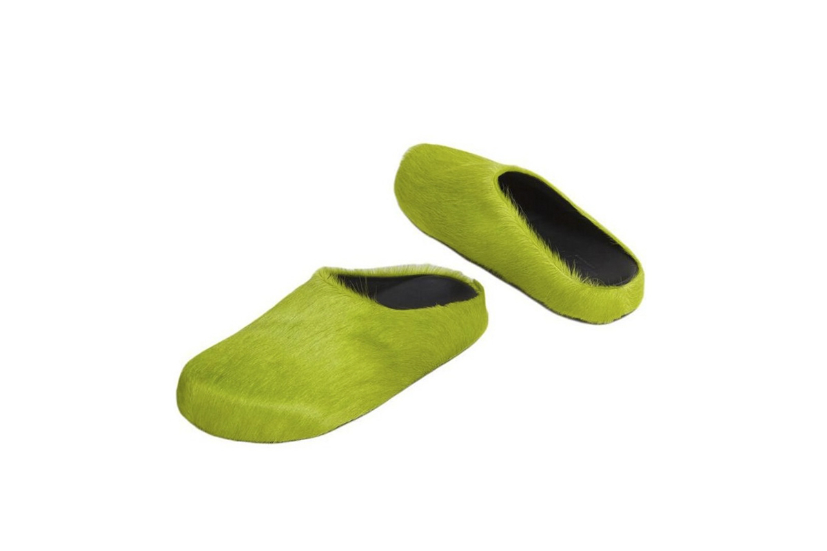 Marni Long hair Calfskin Fussbett Sabot Green SBMR000600P412200V07