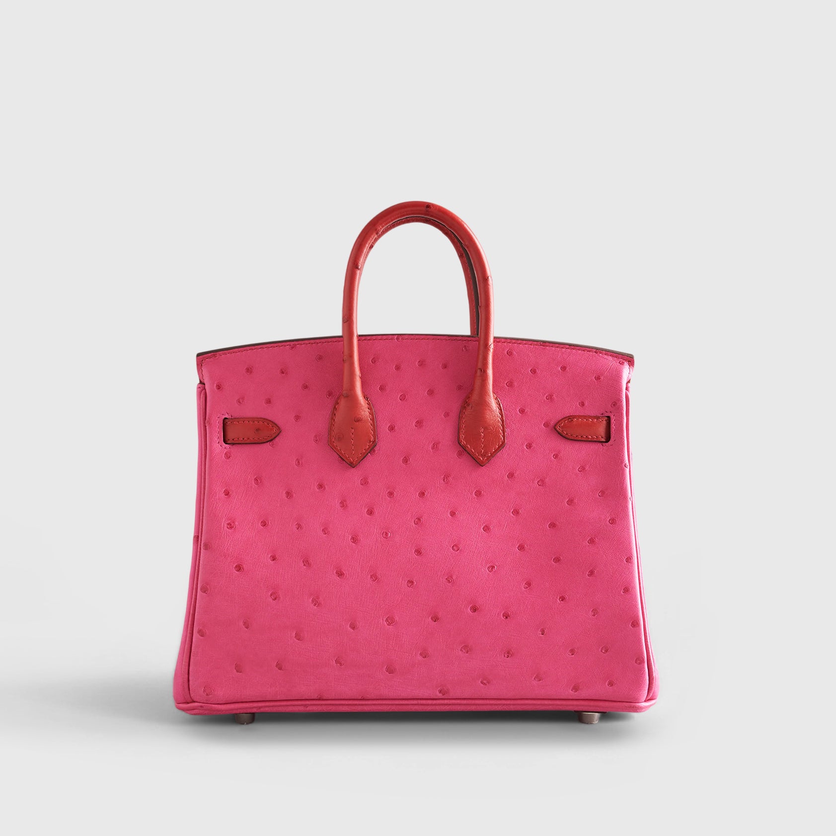Hermès Birkin 25 Ostrich Rose Tyrein/Rouge Vif Palladium Hardware