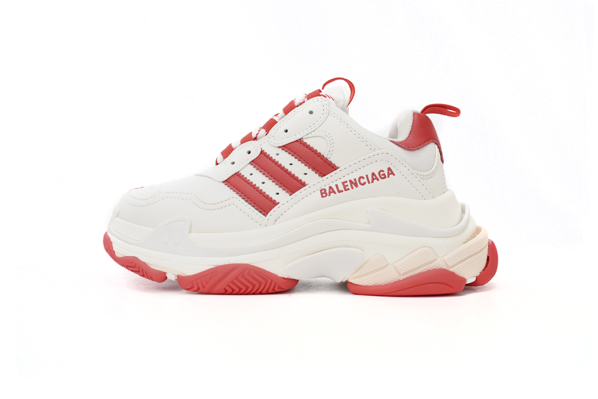 Adidas x Balenciaga Triple S White Red Bar