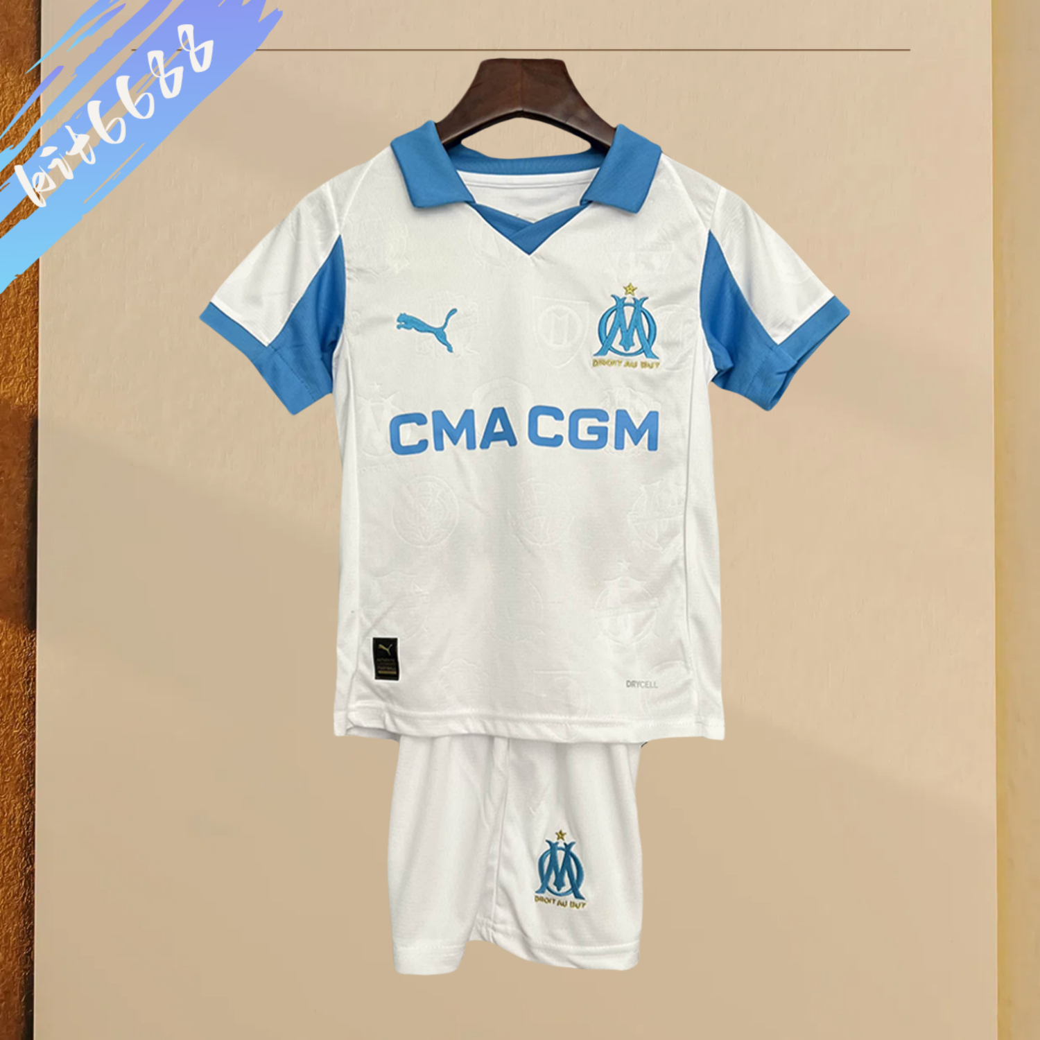 2025/2026 Marseille Home Football Shirt（Kids Kit socks ）