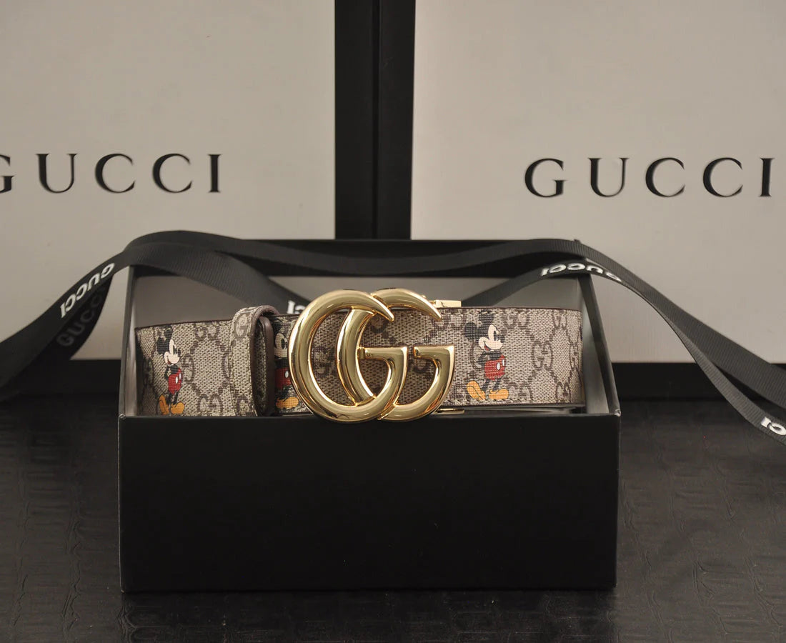 3-color double G Mickey Mouse print belt