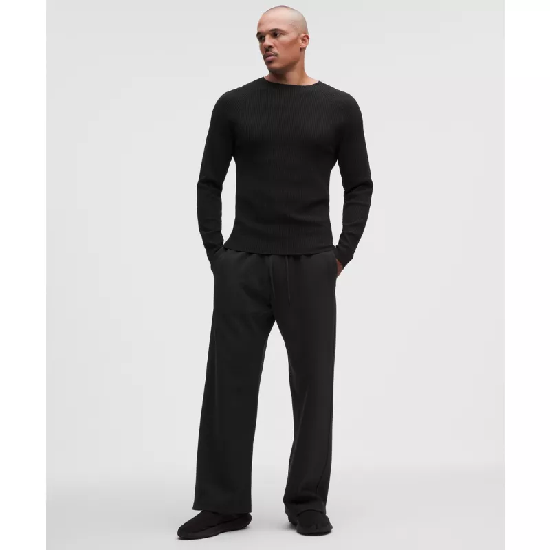 Rib-Knit Slim-Fit Long-Sleeve Shirt