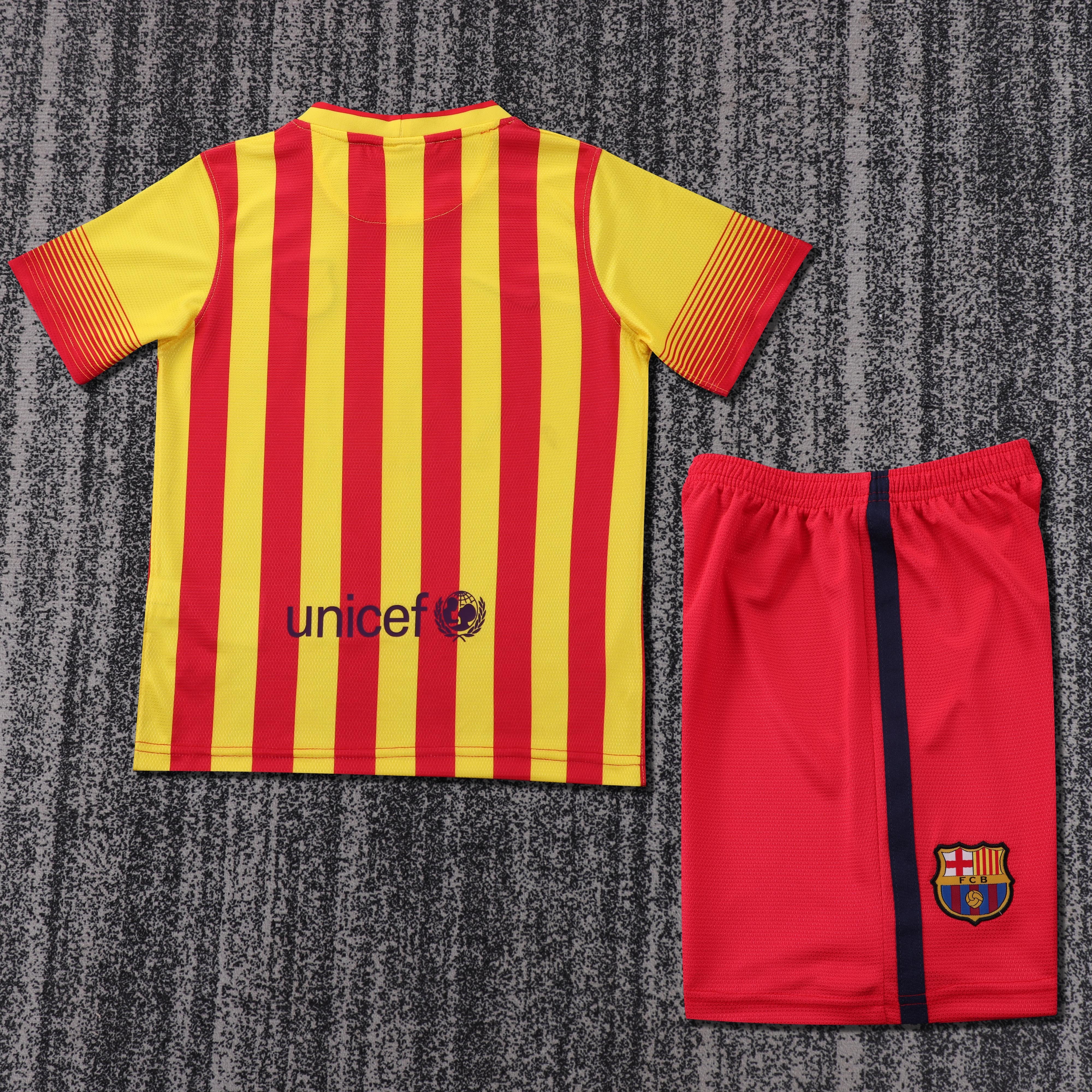 2013/2014 Barcelona Away Retro Kids Kit(Kids Kit)