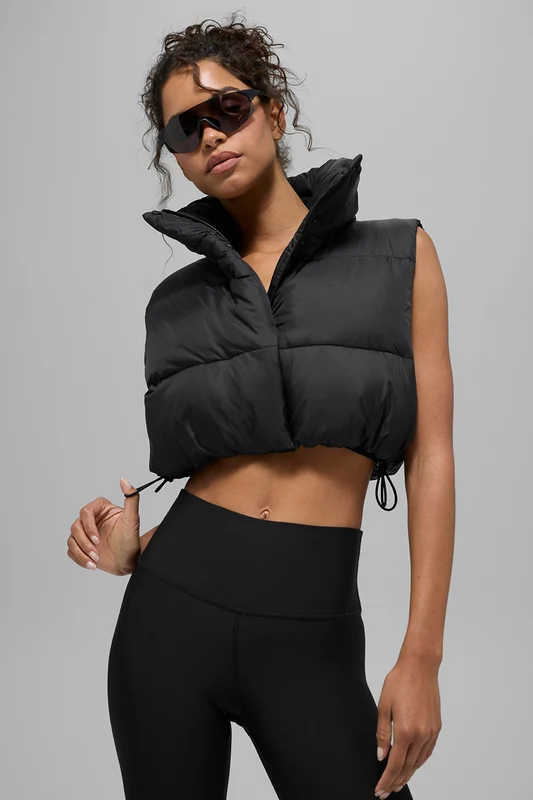 Cropped Gold Rush Puffer Vest