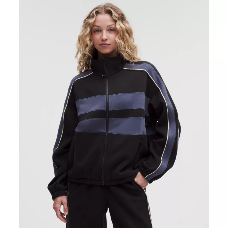 Women's Steady State Oversized Funnel Full Zip Stripe