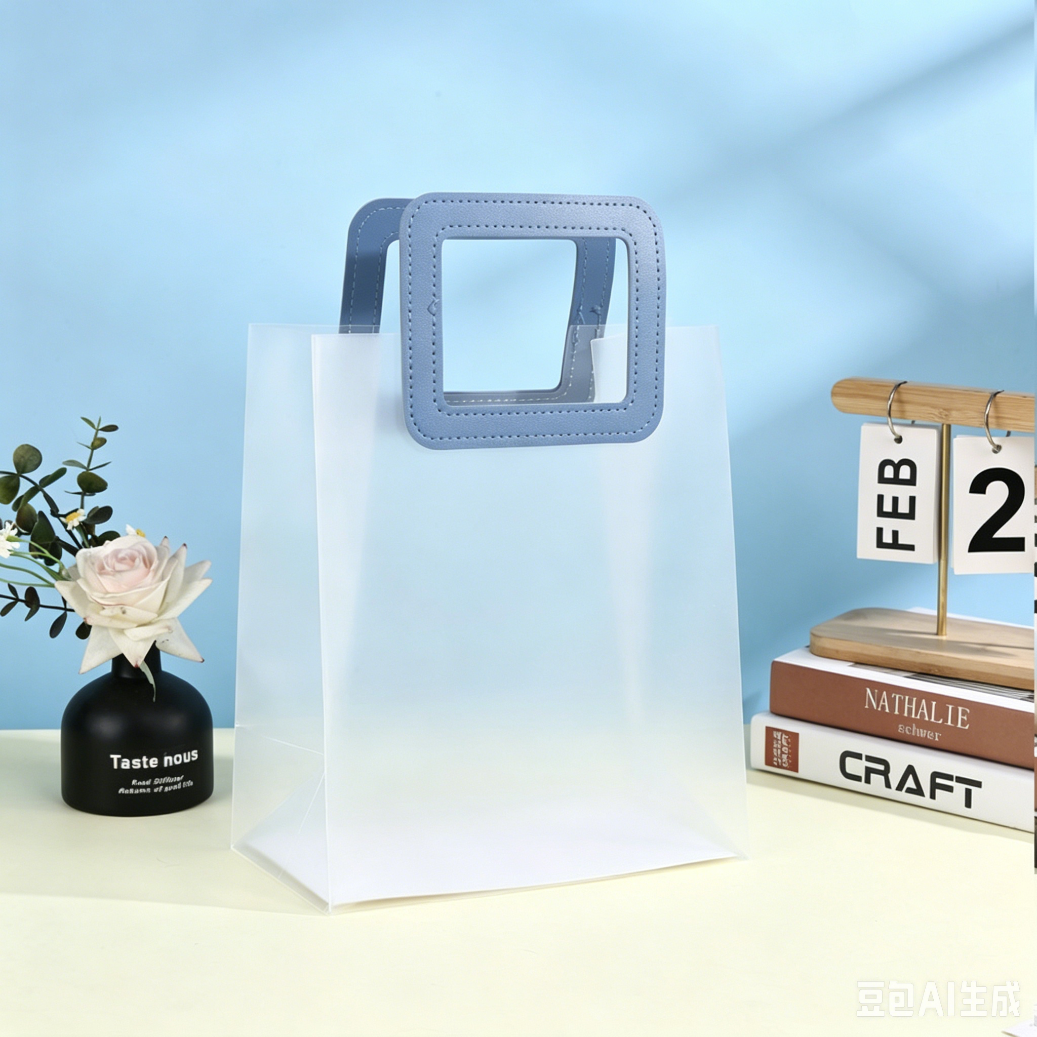 PP Frosted Transparent Handheld Gift Bag, Plastic Festival Souvenir Bag, Wedding Candy & Flower Tote Bag, Custom Logo Packaging Bag, In Stock Wholesale