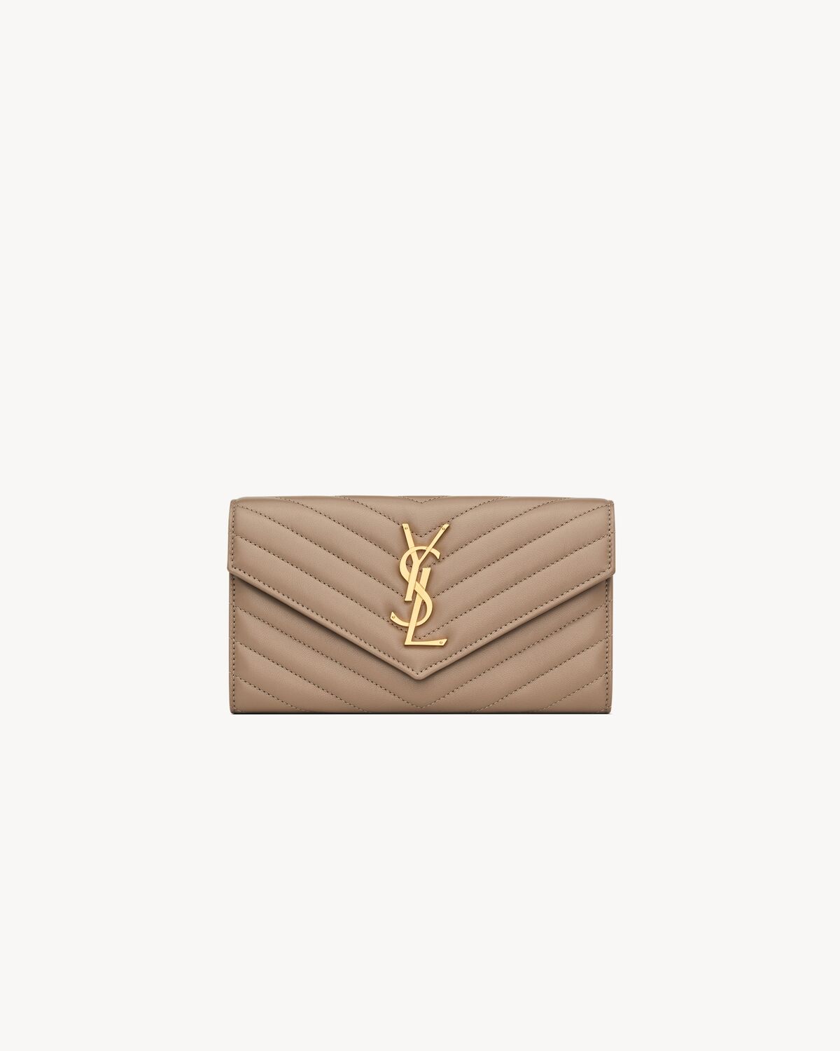 cassandre matelassé large flap wallet in lambskin DUSTY GREY
