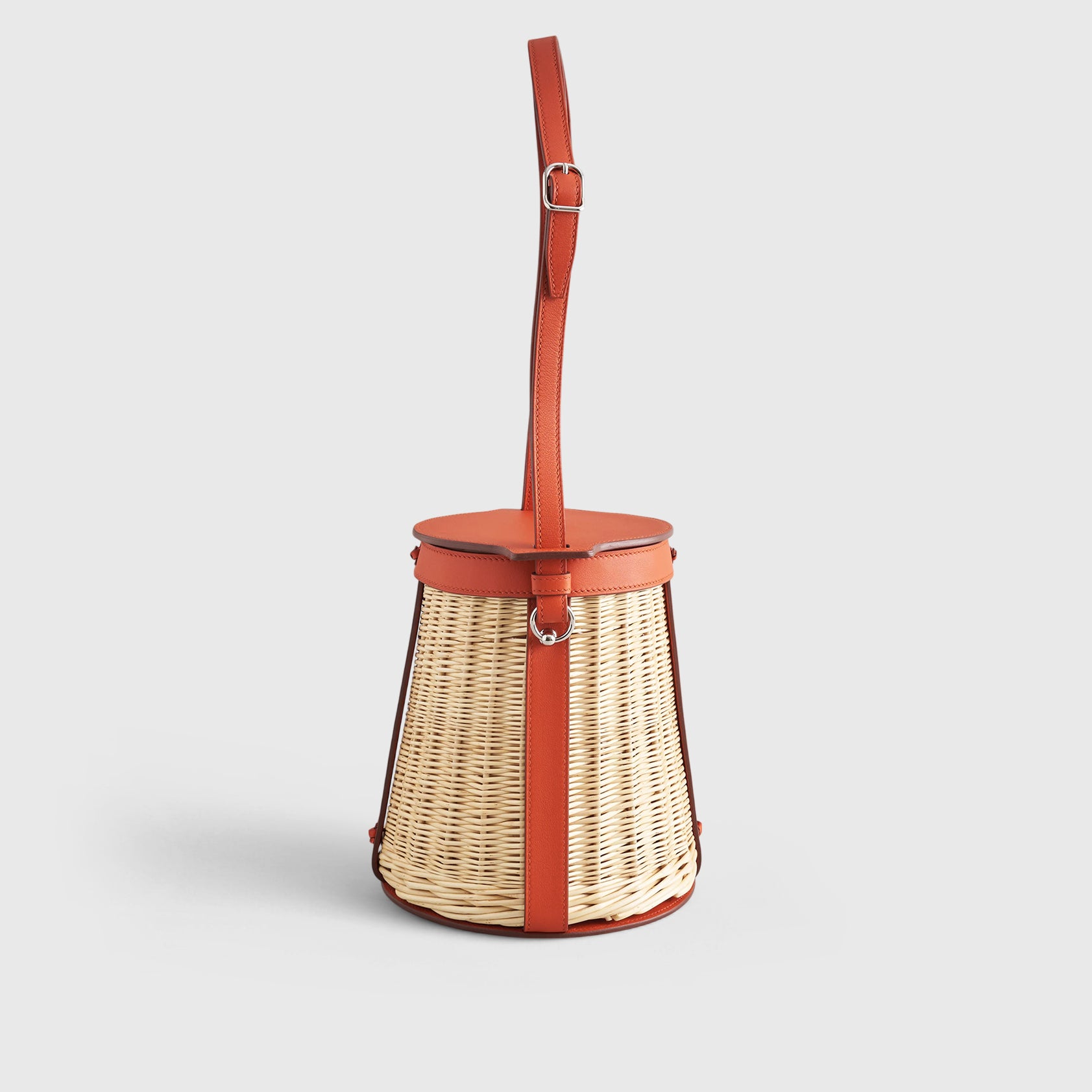 Hermès Farming Picnic Bag Wicker Natural / Terre Battue Palladium Hardware