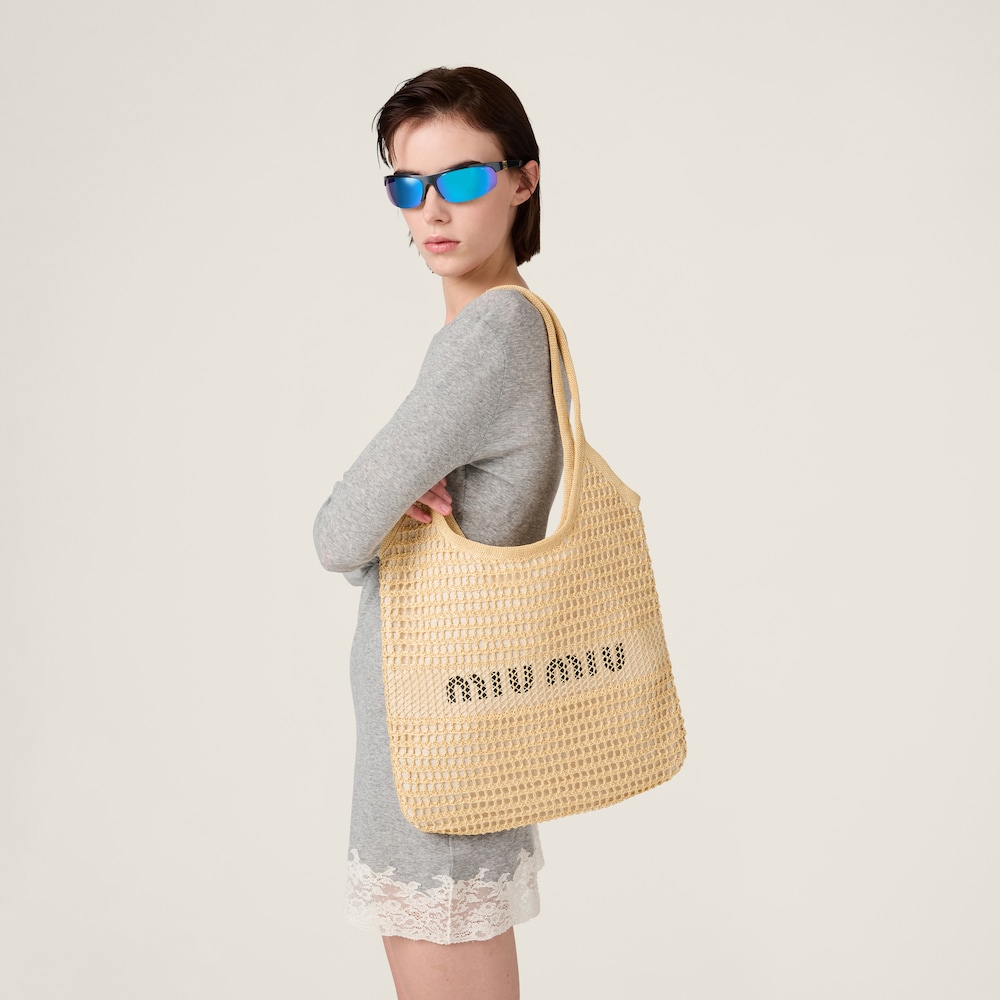 IVY raffia-effect and linen bag Natural