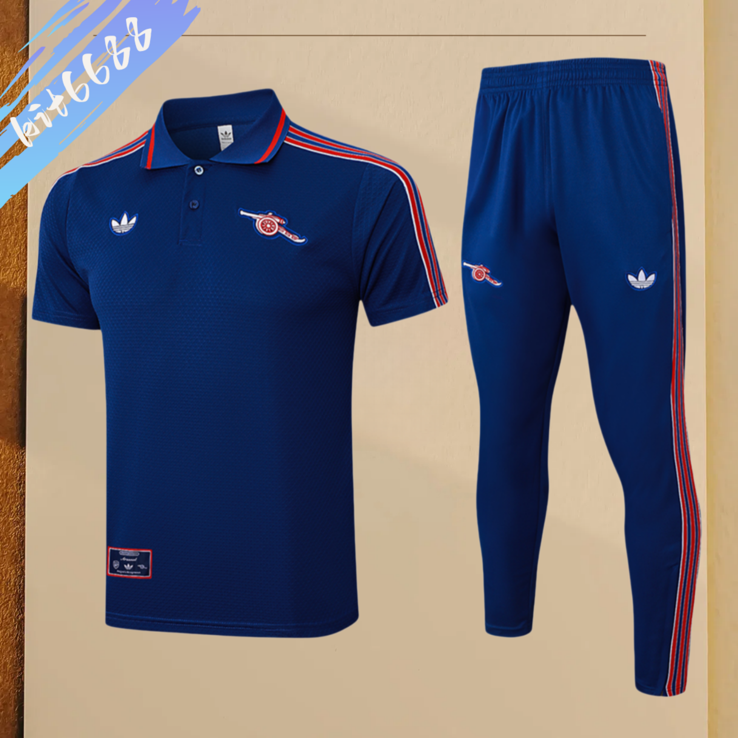 2025/2026 Arsenal Dark Blue Purple Polo Short Sleeve Trousers (Adult Kit)