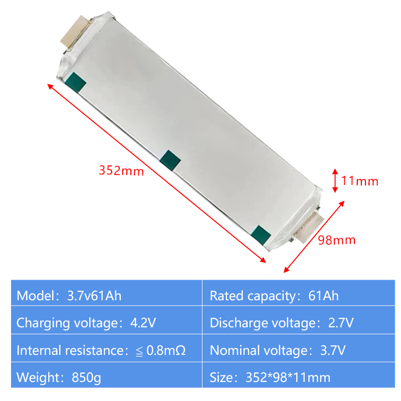 3.7v 61ah Polymer lithium battery