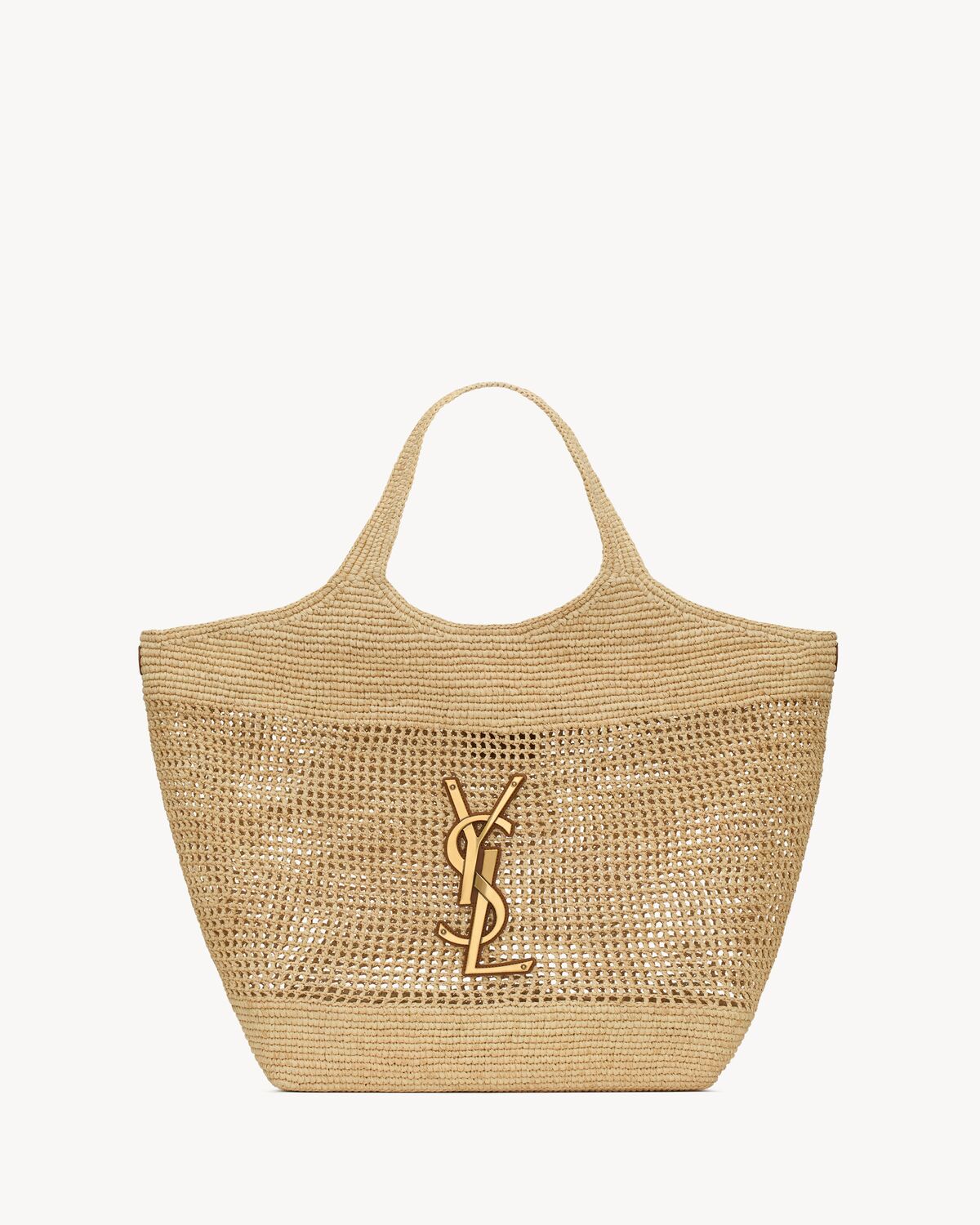 icare in raffia NATUREL AND BROWN GOLD
